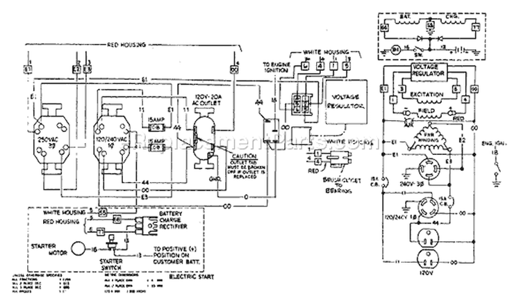 Page E Diagram and Parts List for 8925-0  Briggs and Stratton Generator